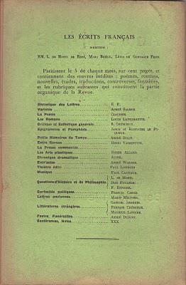 Les Ecrits Français. N° 5 et 7.