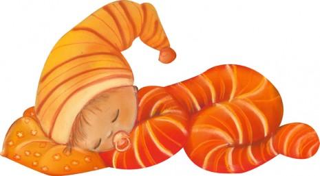 Illustration d’un ptit lutin qui dort paisiblement