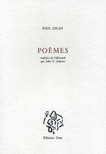 Paul Celan, Poèmes, traduction de J.E. Jackson, vignette de couverture Miklos Bokor, 1987