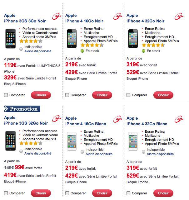 SFR: L'iPhone 4 prend 20 €...