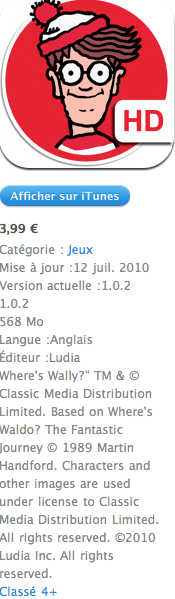 iTunes3 Où Est Charlie? sur iPad