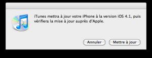 Mise à jour iOS 4.1 en ligne.