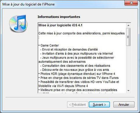 iOS 4.1 dispo au téléchargement pour iPhone et iTouch