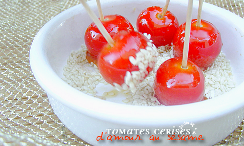 tomates cerises d'amour au sésame