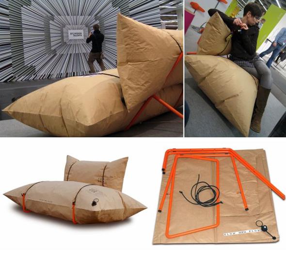 Blow, un sofa gonflable en papier recyclé par Youlka Design -2