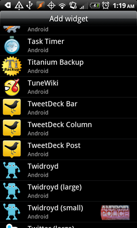 TweetDeck 0.9.8 ajoute 3 widgets à votre home Android