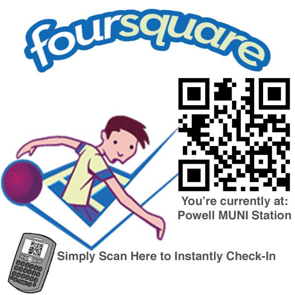 QR Code pour checkin, review, like (Google Place, Foursquare, Facebook...) et un peu de RFID