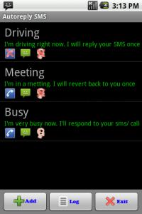 Autoreply SMS - Configuration des SMS