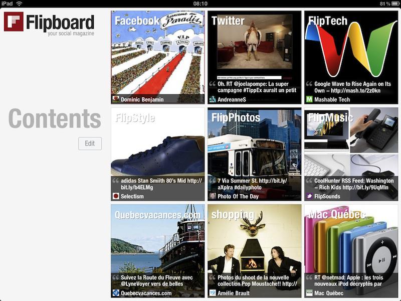 Flipboard transforme votre réseau social en magazine