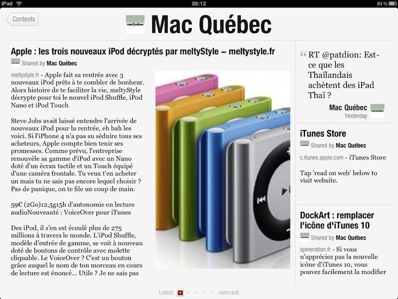 Flipboard transforme votre réseau social en magazine