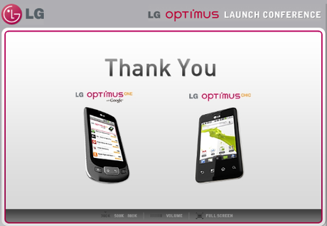 LG présente officiellement les Optimus One et Optimus Chic