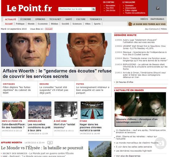 Une du Point, 14/09/10