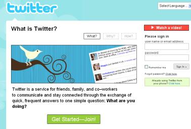 Nouvelle page d'accueil pour Twitter...