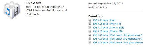 iOS 4.2 (bêta) iPad, iPhone...