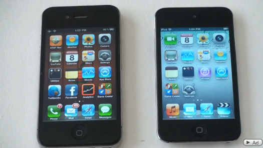 Speed Test N°2 : iPod Touch 4G vs iPhone 4