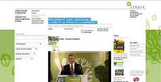 Prospérité sans croissance  la vidéo et les photos de la conférence à Etopia