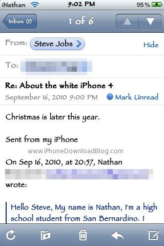 L’iPhone 4 blanc disponible pour Noël ?