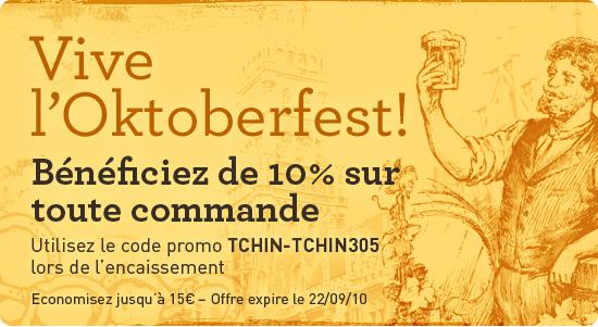 Promotion Oktoberfest – économisez jusqu’à 15 EUROS sur toute commande