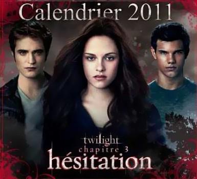 Calendrier 2011 Twilight Hésitation Eclipse