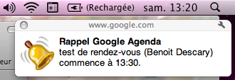 google agenda notification Google Agenda: Rappels discrets [Google Chrome]
