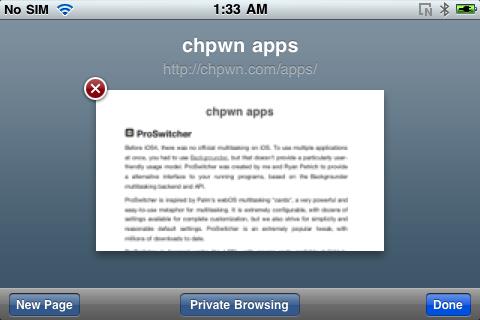 Tweak Cydia – Covert, la navigation privée sur Safari Mobile