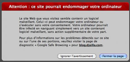 Alerte Malware – C’est corrigé !