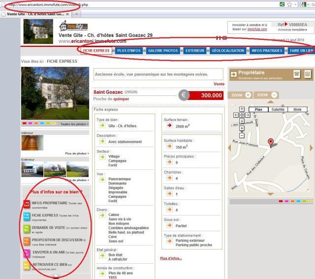 Aperçu de site sous Immofuté