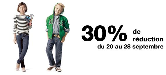 30 % de réduction du 20 au 28 septembre