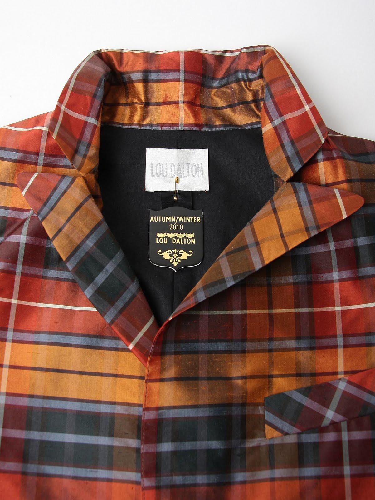 LOU DALTON Silk Tartan Single Breasted Jacket