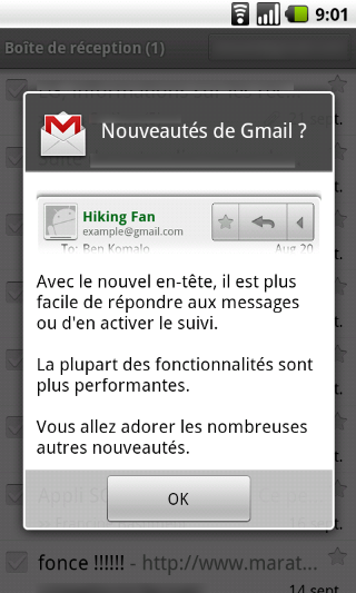 Gmail se met à jour pour Android 2.2