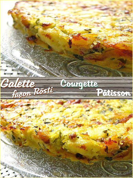 Galette façon Rösti Courgette, Pâtisson & Crème à l'Ail