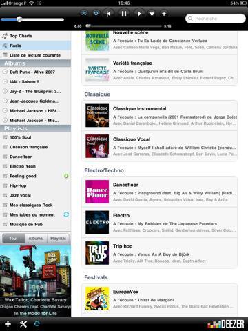 Deezer disponible pour l’Ipad Deezer disponible pour l’Ipad