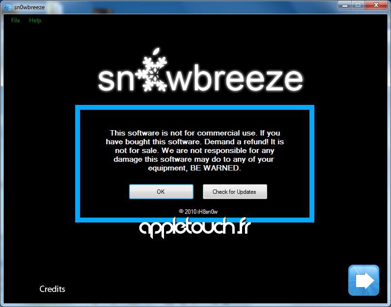 TUTO Sn0wbreeze 2.0 : Jailbreak iOS 4.1 iPhone et iPod Touch Windows