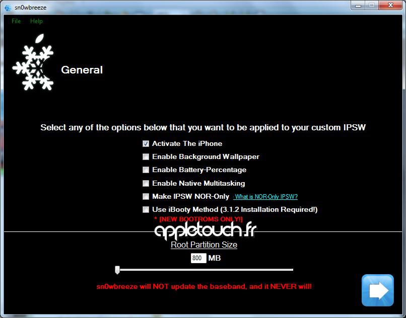 TUTO Sn0wbreeze 2.0 : Jailbreak iOS 4.1 iPhone et iPod Touch Windows
