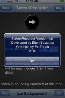 ScreenRecorder pour capturer les vidéos de votre iPhone iOS 4...
