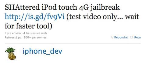 La Dev-Team teste le jailbreak iOS 4.1 via l'iPod Touch 4G...