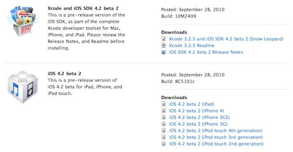 iOS 4.2 ßêta 2 et iTunes 10.1 ßêta disponibles au téléchargement