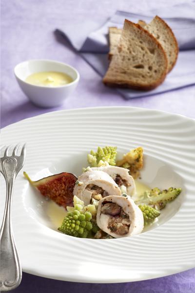 fourme en farce, crème et croustillant 