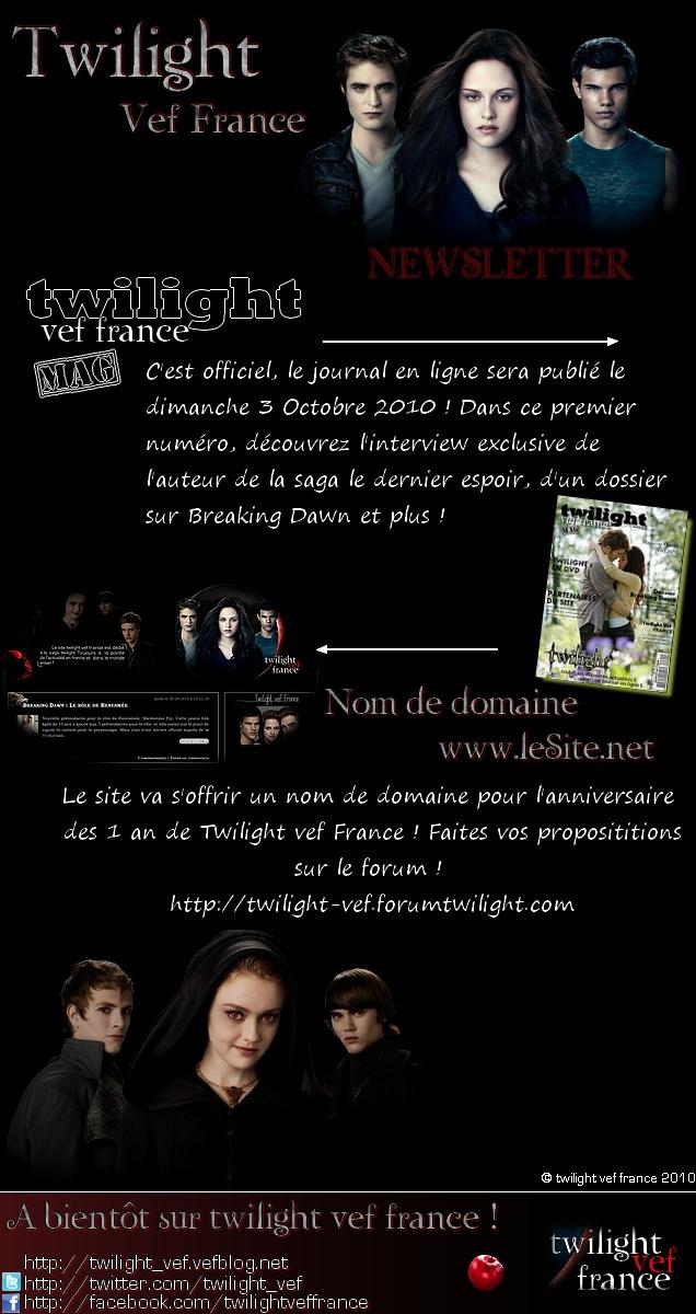 NEWSLETTER TWILIGHT VEF FRANCE