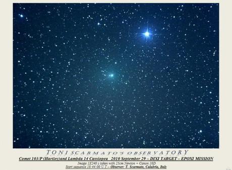 La comète Hartley 2 photographiée par Toni Scarmato