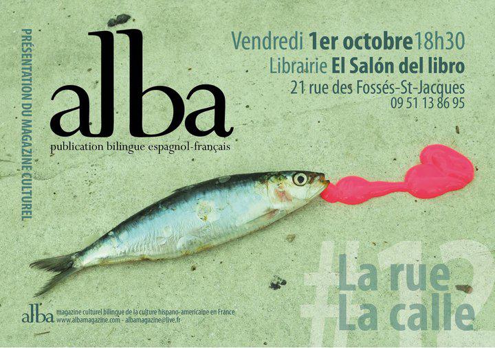 Soirée Alba n° 12, vendredi 1e octobre à la libraire