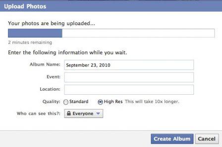 upload facebook