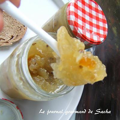 Confiture de raisins blancs à l'écorce d'orange confite