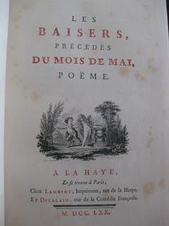 Un grand livre de bibliophilie du XVIIIème: Les Baisers de Dorat