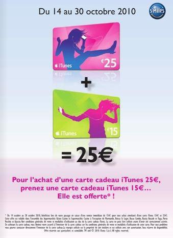 Promotions sur les cartes iTunes chez Carrefour et Géant Casino