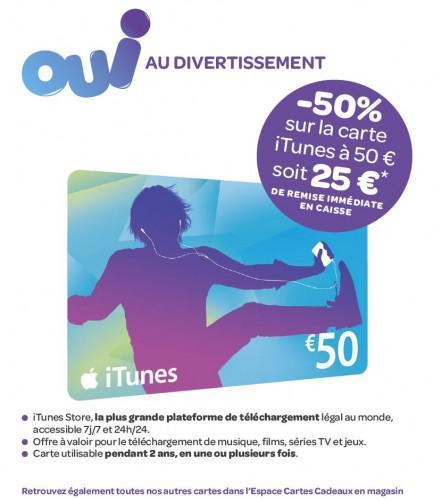 Promotions sur les cartes iTunes chez Carrefour et Géant Casino