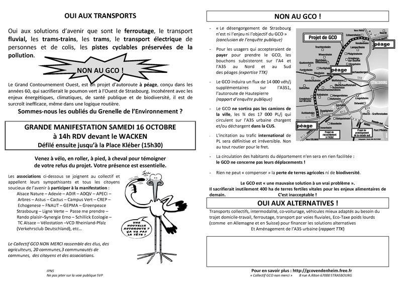 Le tract de la manifestation d'octobre