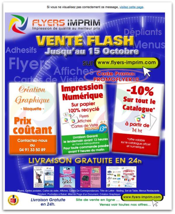 Emailing : Flyers Imprim nous invite à craquer (rapidement) pour ses flyers