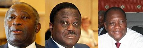 Laurent Gbagbo-Henri Konan Bédié-Dramane Ouattara