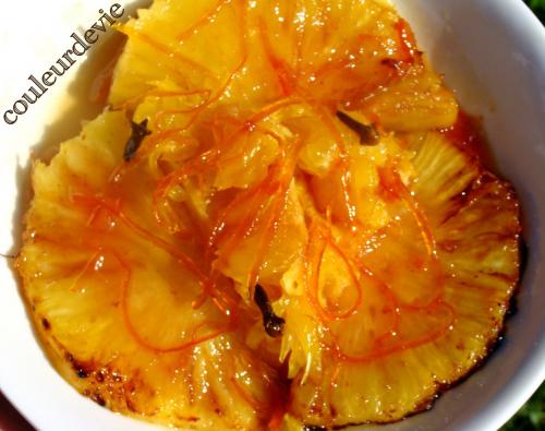 Ananas poêlé en confit de grenadine à l’orange